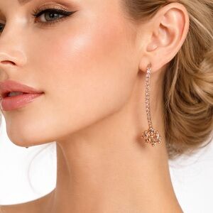 Marchesa Rose Gold Crystal Drop Earrings